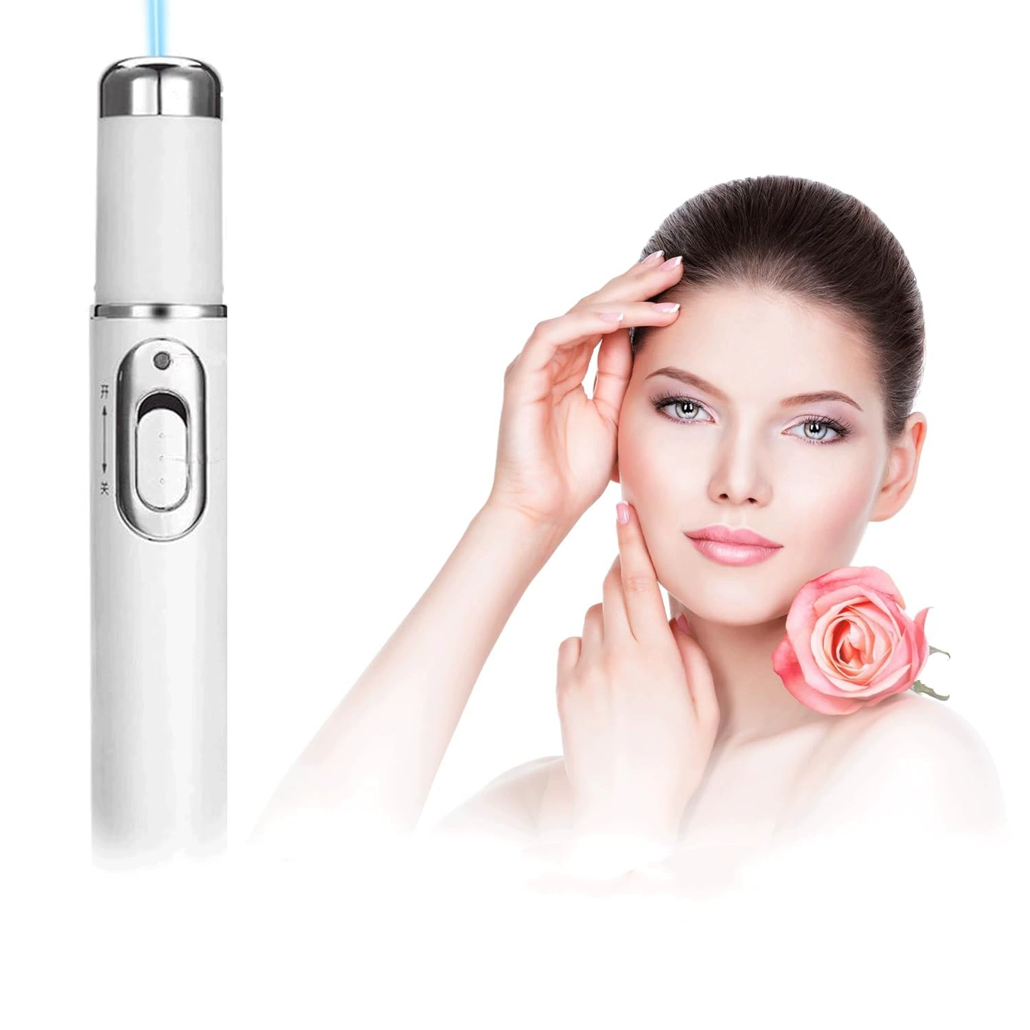 Горячая продажа Amazon с подогревом вибрации для лица косметический инструмент Blu-ray LED массажный инструмент для глаз синий свет ручка KD-7910