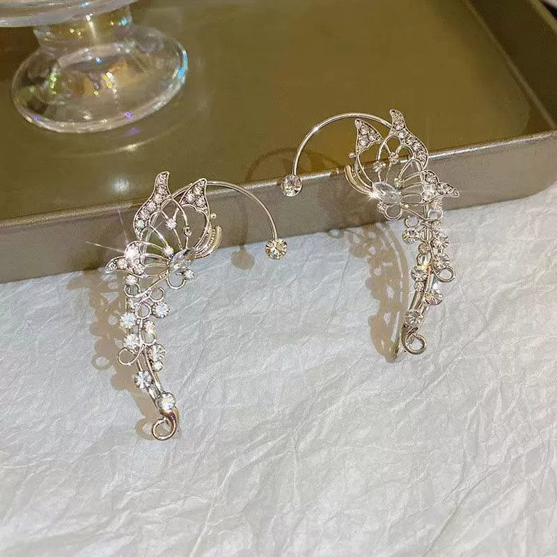 Small Ear Clip Ear Cuff, Light Luxury Design, Elf-Style Silver/Gold Options