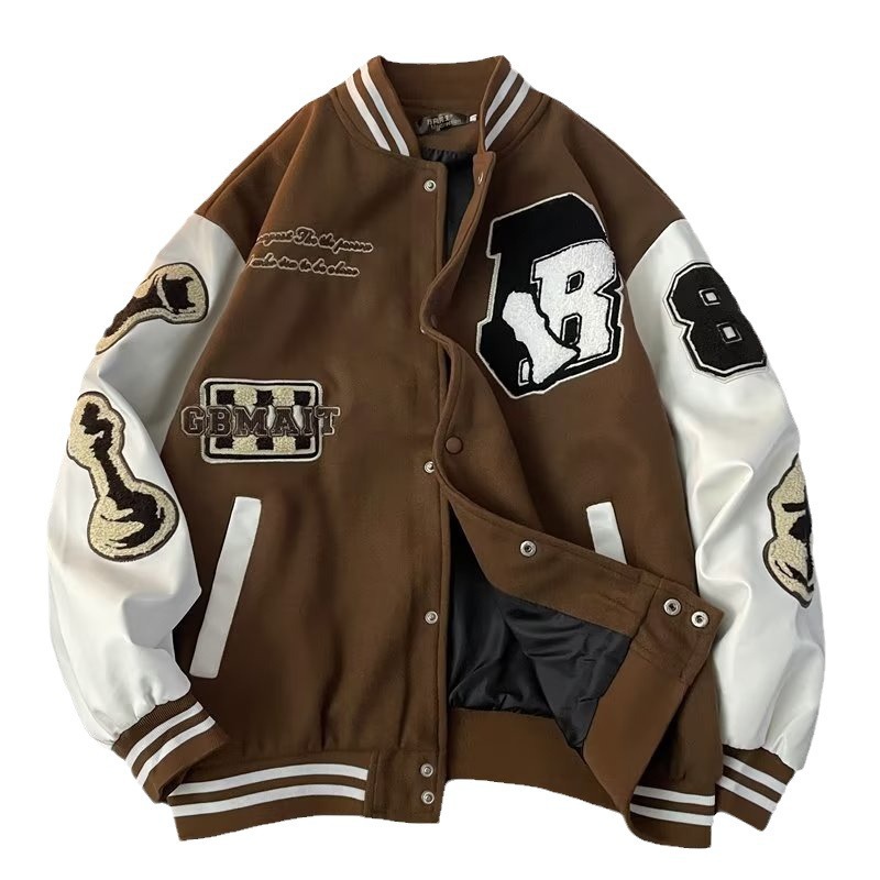 Baseball uniform, brand woolen jacket for elementary school students for beloved, European style, oversize
