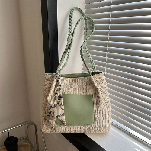  Spring New Fashion Wicker Crossbody Bag Tote Bag Women's Bag Supports Large Capacity Wholesale Mixed Batch