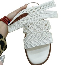 PU AB面女鞋面料镂空加密织面一体凉鞋拖鞋鞋面材料