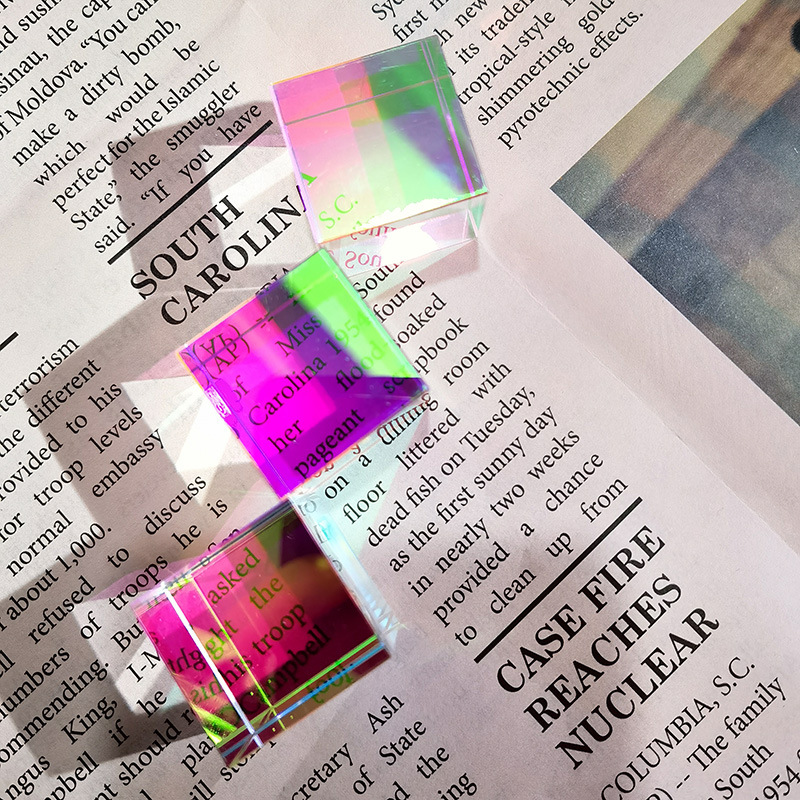 Sun Catcher Cristal Vidrio Cubo Transfronterizo Sun Catcher Colocado Prisma Sunshine Catcher Adornos