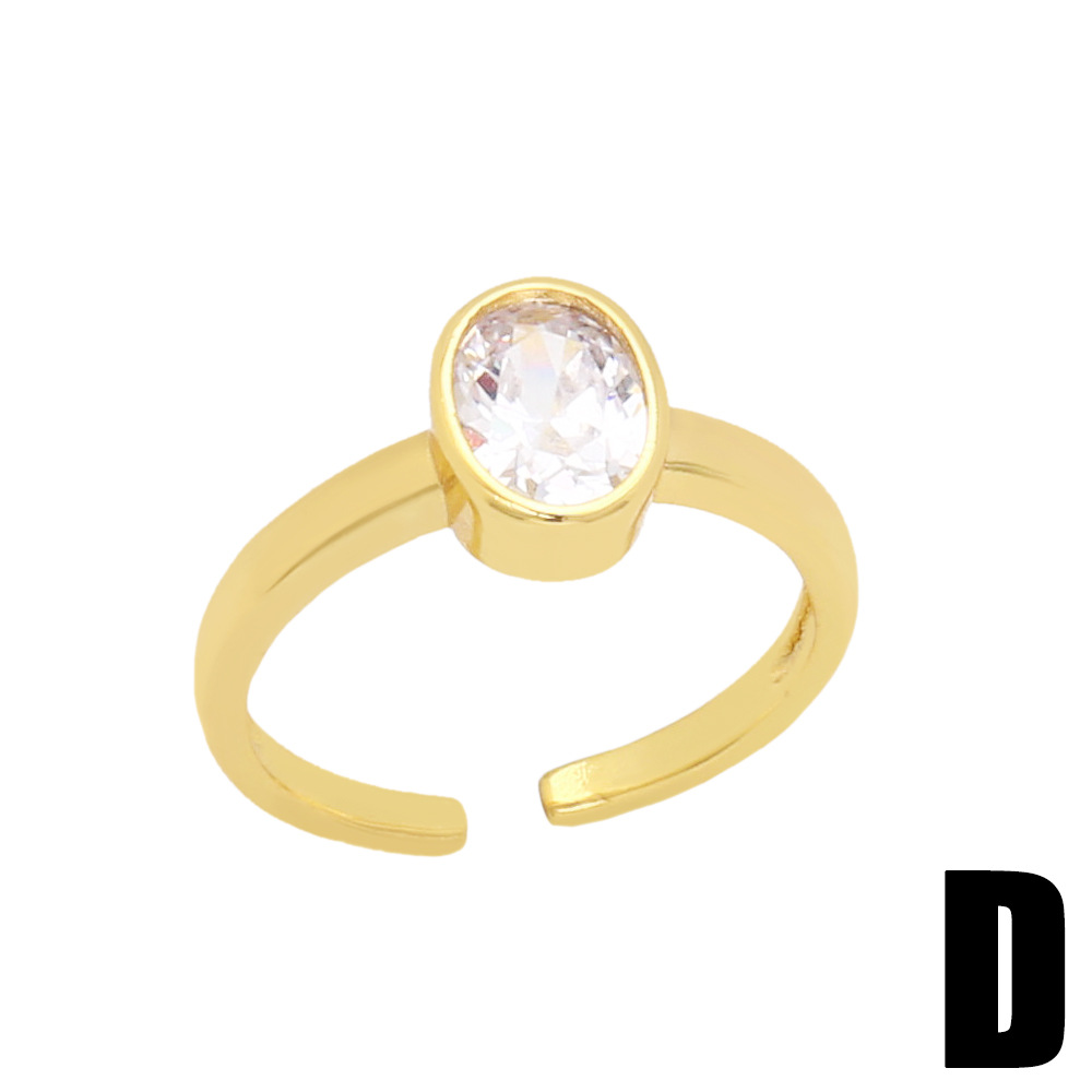 simple Snake Copper 18K Gold-plated Inlaid Zircon Open Ring