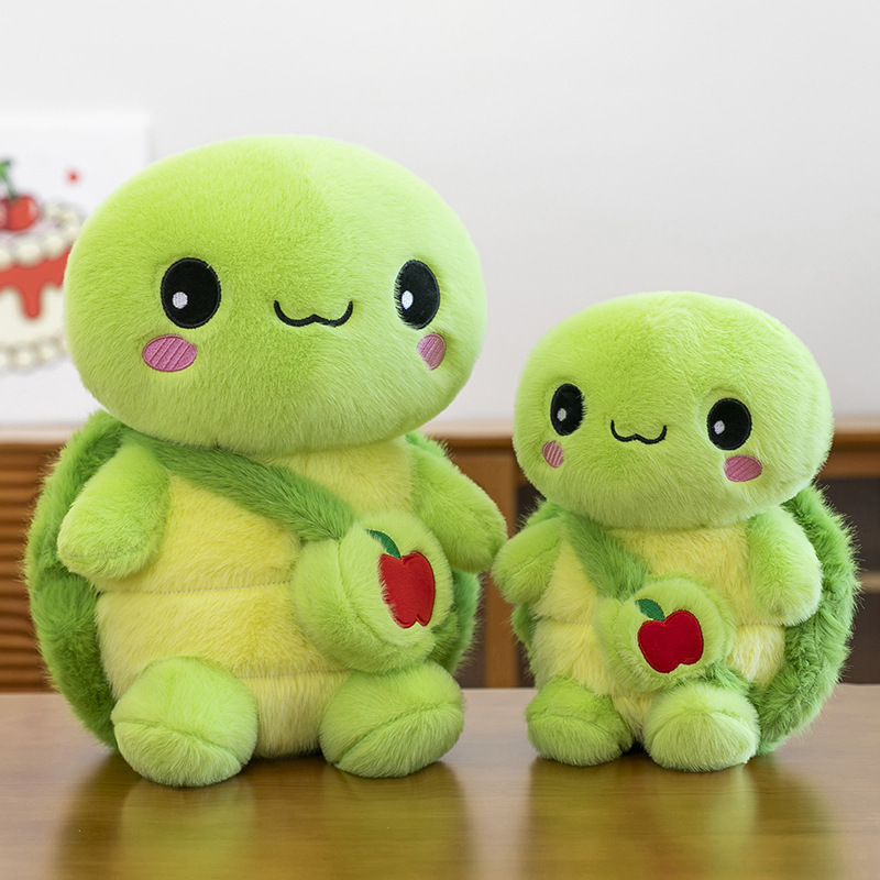新しいかわいいカメ人形アップルカメぬいぐるみかわいい布人形人形子供の漫画ギフト卸売|undefined