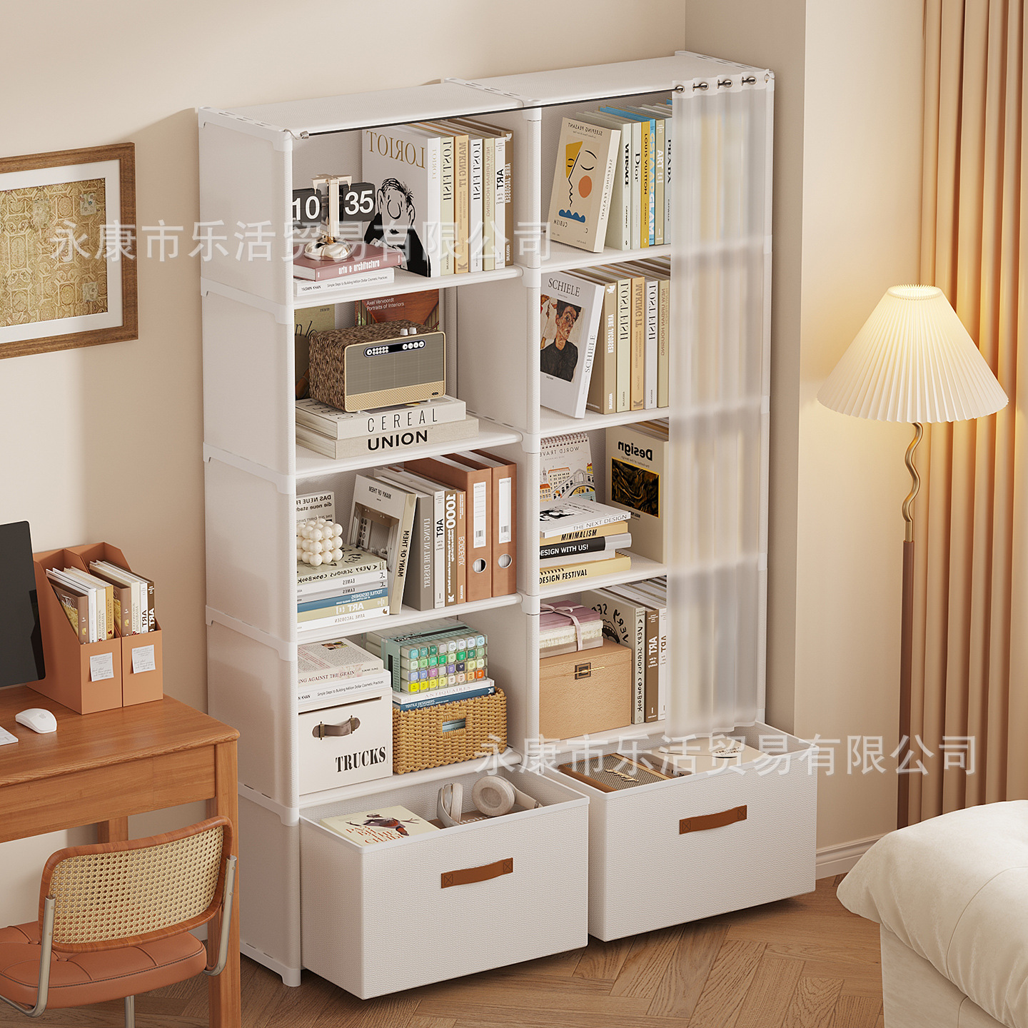 Bookshelf Storage Rack Floor-Standing Household Multi-Layer Dust-Proof Bookcase Kidsren's Picture Book Rack Display Cabinet Rental Room with Small Area