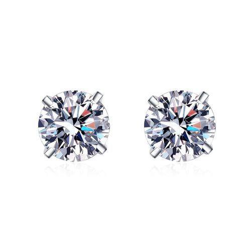 XDY925 sterling silver four-claw earrings 20 minutes 30 minutes 50 minutes 80 minutes 1 carat 2 carat moissanite earrings simple style
