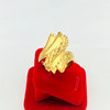 Euro coins Ring brass Gold-plated Big flower Ring exquisite Jewelry Imitation gold lady Opening Jewelry