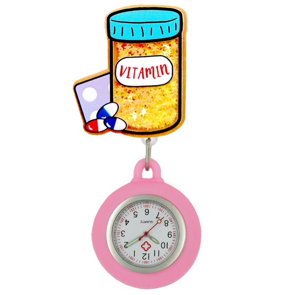 Icono médico creativo del hospital enfermera médico unisex acrílico brillante retraíble clip de carrete de insignia FO