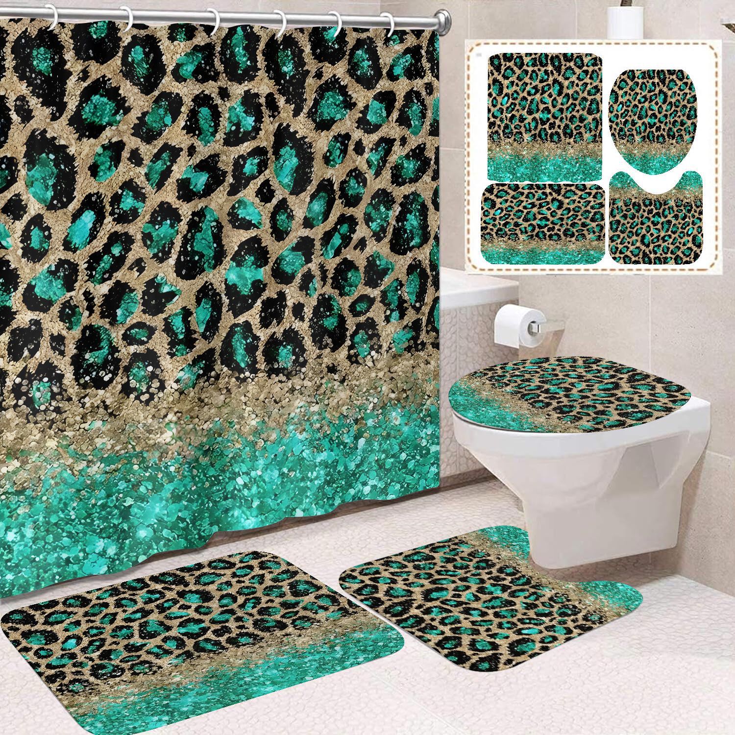 Transfronterizo Amazon cortina de ducha de color degradado cortina de baño letra patrón de mariposa cortina de ducha impermeable y a prueba de moho image 26