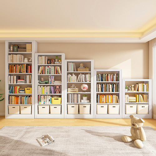Home steel bookshelf floor standing display rack library reading stand living room iron bookcase children's multi-layer bookcase