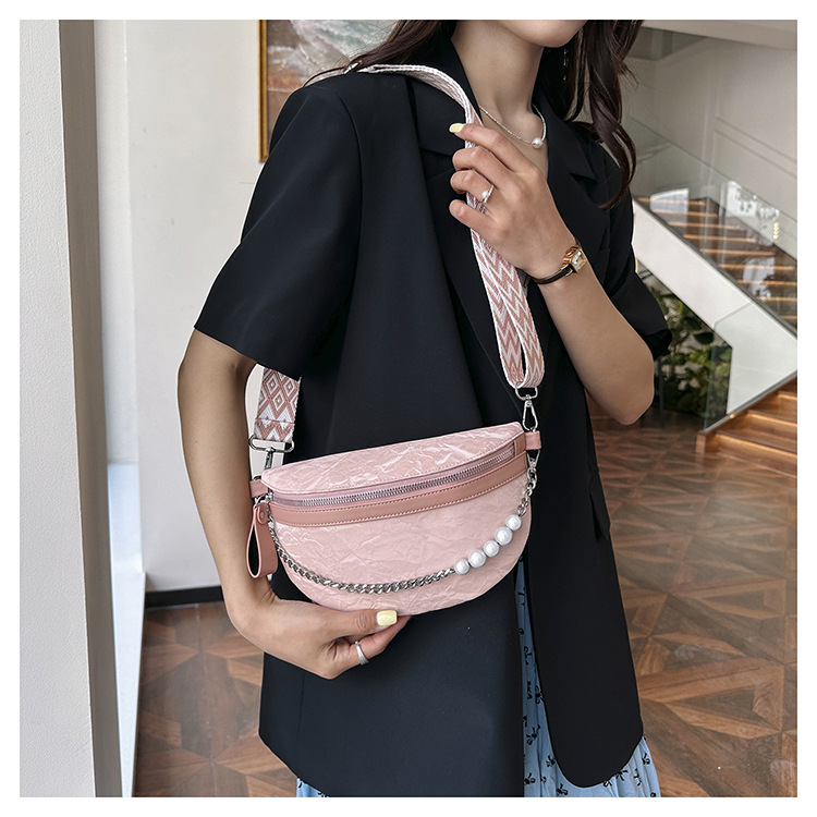 750g Weight Nylon Lining Material Zipper Closure Type Single Shoulder Strap Strap Type Crossbody Bag Bags Type Casual, Holiday Occasion Pu Leather Material Solid Color Pattern All Seasons Season Women's Gender Vintage Style, Streetwear Style Dumpling Shape Shape Medium Size Women's Vintage Style Streetwear Solid Color Pu Leather Waist Bags 9