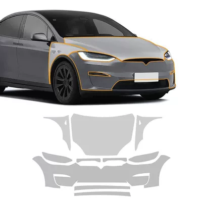 Cross-border special for Tesla 3/Y/X/S film invisible car clothing TPU transparent paint protective film special car (Car paint protective film) - model-x-22-23-car-front-film-package