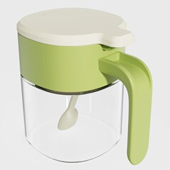 調味料缶瓶台所調味料瓶家庭用調味料箱ガラス調味料缶防湿密封塩缶スプーン付き調味料瓶