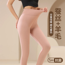 5A抗菌新款羊毛蚕丝保暖裤女士秋冬内穿打底裤修身收腹高腰秋裤