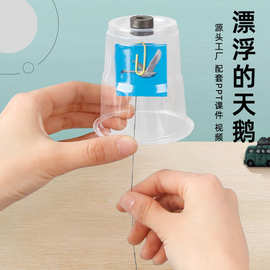 科技小制作漂浮的天鹅图片认识儿童手工材料包磁铁diy科学小发明
