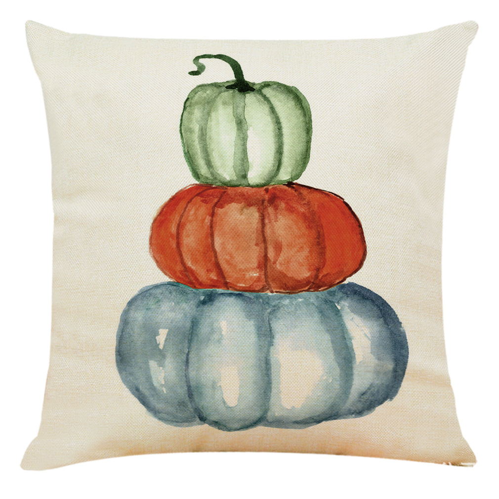 亚马逊 eBay 速卖通新款南瓜感恩节棉麻抱枕套 汽车靠垫 沙发抱枕