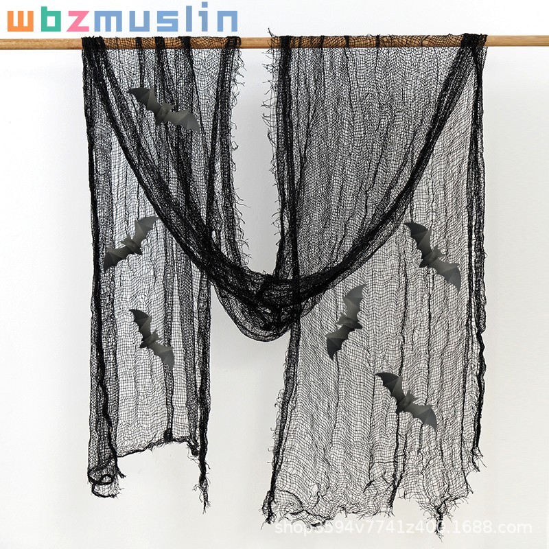 Decoración de Halloween gaza multicolor rover agujero colgar tela fantasma casa embrujada suministros de fiesta agujero de red