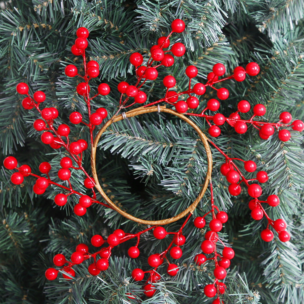 Transfronteriza nueva Navidad fruta roja Garland Navidad decoración centro comercial Hotel 33cm Berry pequeña corona ventana colgante
