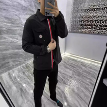 2024春秋新款时尚翻领修身男装外套休闲百搭长袖韩版夹克衫男上衣