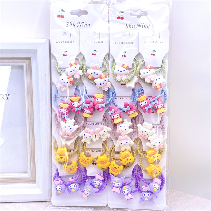 Anillo de pelo para niños hilo de galvanoplastia punto diamante anillo de pelo de conejo goteo banda de goma de aceite dos yuanes tienda accesorios para el cabello accesorios para la cabeza suministro de accesorios