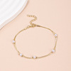 Beach metal sexy cute ankle bracelet from pearl, universal accessory, European style, simple and elegant design, wholesale