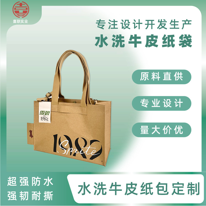 （成品展示）1982雪碧主题牛皮纸单肩包品牌周边创意设计环保材料