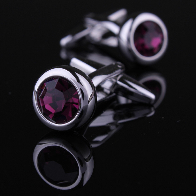 New Austrian Crystal Four Color Optional Cufflinks Cuffpins Men Cuff French Cufflinks Men
