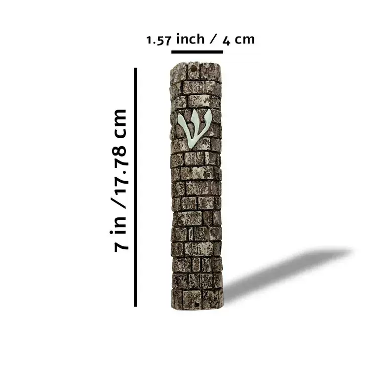 仿石树脂耶路撒冷西墙门柱经文盒Mezuzah shin犹太家庭祝福装饰品