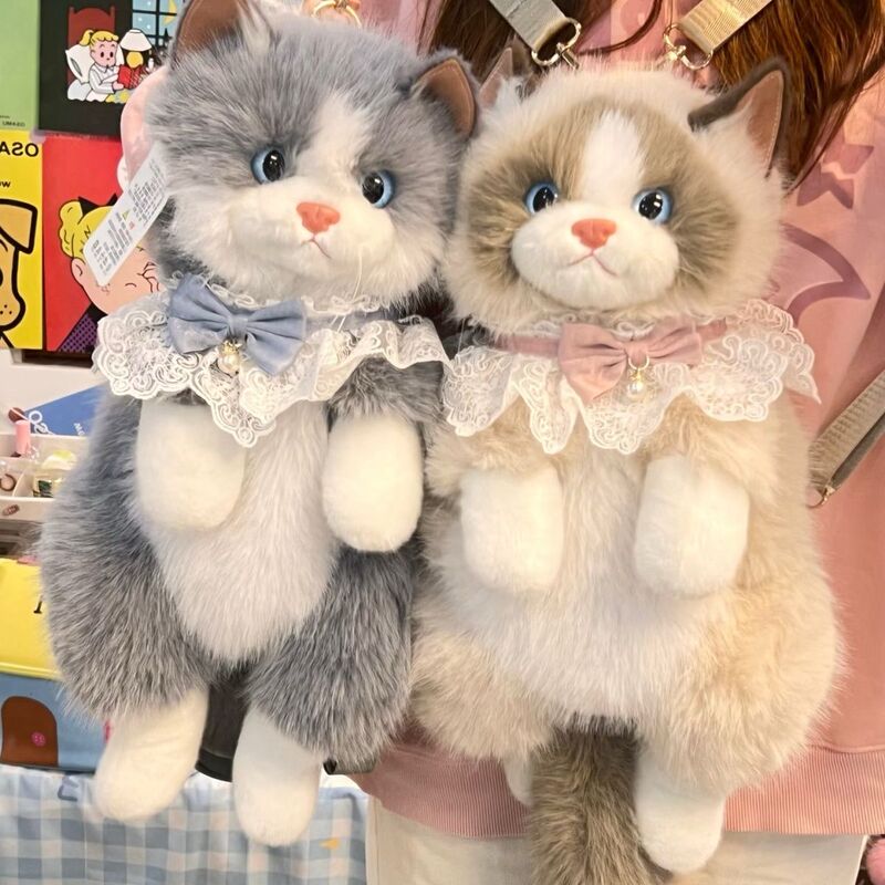 Cute Plush Ragdoll Cat Backpack, Ragdoll Doll Backpack, Girl Gift, Outdoor Back-To-School Cute Plush Ragdoll Cat Backpack, Ragdoll Doll Backpack, Girl Gift, Outdoor Back-To-School