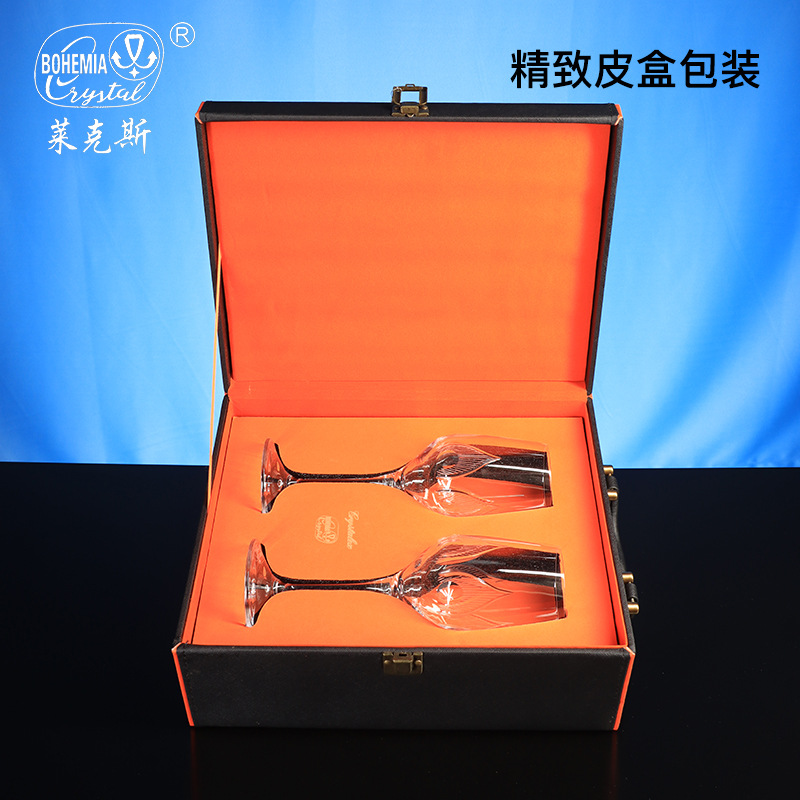 Caja de regalo de tazas de vino de alta calidad de importación Checa Crystalex, conjunto de tazas de champagne, regalos de cumpleaños de alta gama
