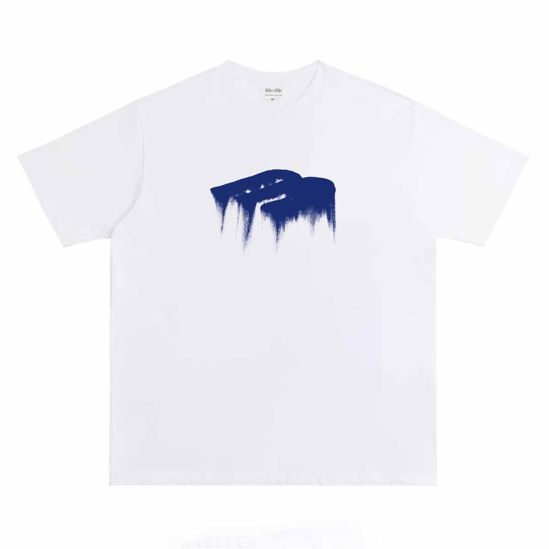 Heavyweight Pure Cotton B Letter Trendy Brand Short-Sleeve Unisex T-Shirt, 26Ss New Model, Light Luxury Design, Loose Fit with Dropped Shoulders