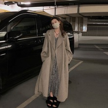 美拉德双面绒中长款毛呢外套女小个子名媛新款秋冬呢子大衣潮