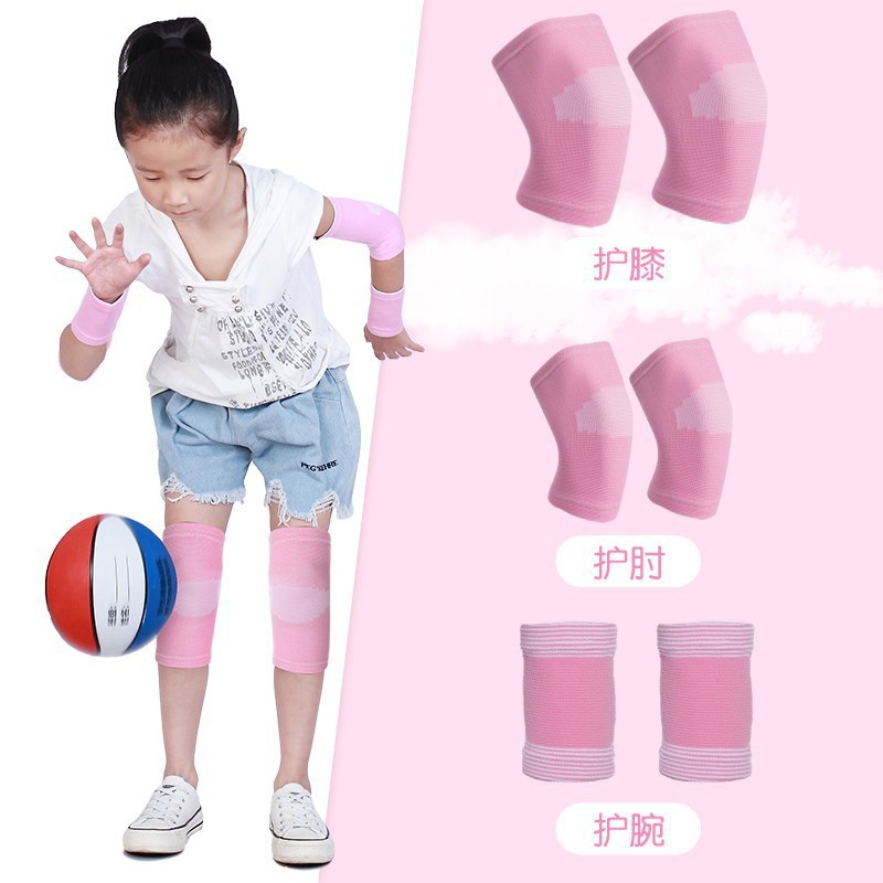 子供の夏の薄い膝パッド、スポーツ肘パッド、学生落下防止ランニングバスケットボール縄跳び保護具セット、足首パッド、手首パッド|undefined