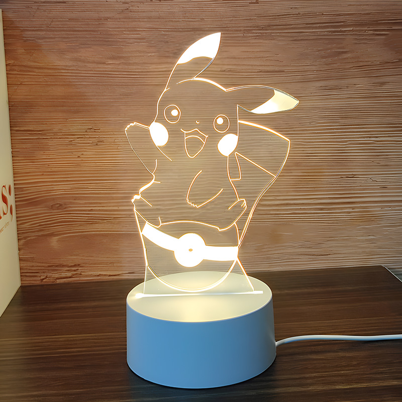 Venta al por mayor luz nocturna 3D USB niños dibujos animados regalo de Navidad lámpara de mesa pequeña atmósfera transfronteriza fijo logotipo acrílico