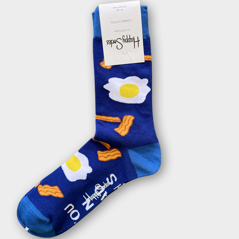 ハッピーソックス メンズソックス ミドル丈 コーマ綿 吸汗消臭 通気性 スウェーデン製 おしゃれ カラフル 薄手