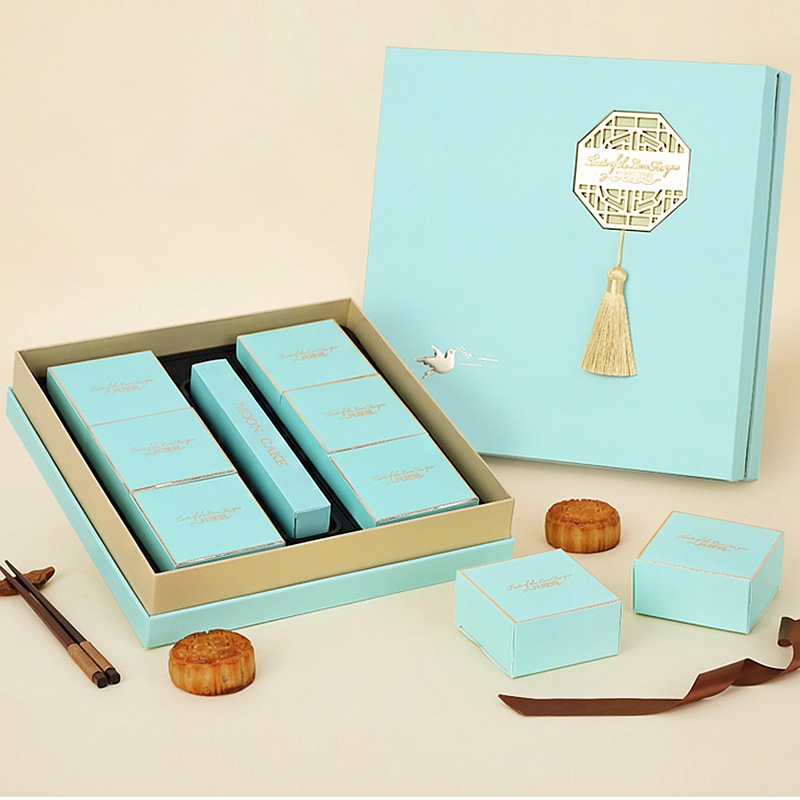 创意上下盖月饼包装盒精装礼盒定做中秋月饼刀叉盒天地盖空盒定制