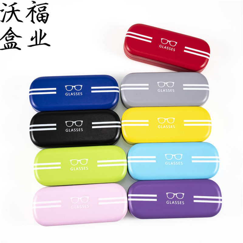 高档热近视板材镜皮革眼镜盒子pu大号眼镜盒铁盒批发glasses box