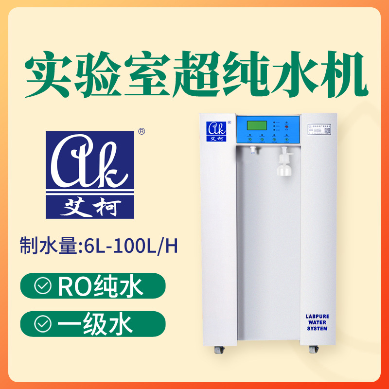 检验实验室超纯水机艾柯超纯水机40-100升超纯水设备去离子水设备