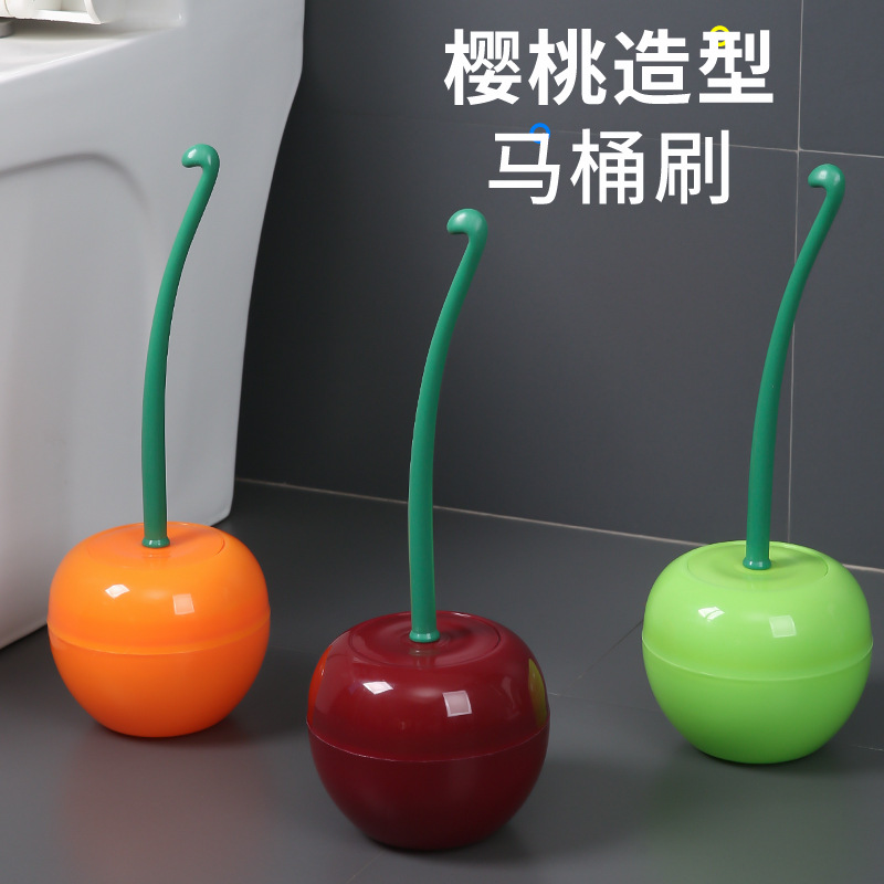 Cherry Toilet Brush, Household Plastic Bathroom Cleaning Brush, Long-Handled Toilet Brush, Super Easy to Use