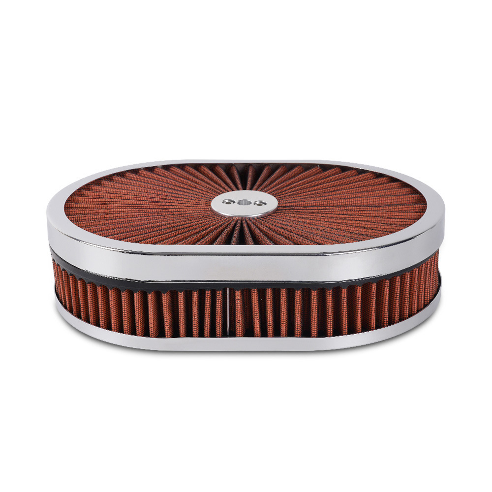 Cross-Border 12"X2" Oval Air Filter Air Flow Purifier Suitable for 5-1/8" Interface