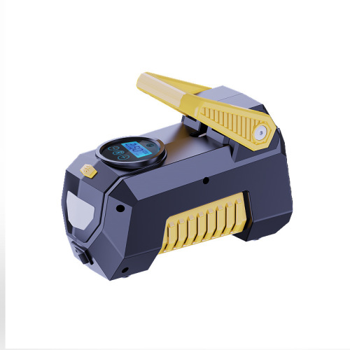 Portable high-power and high-pressure car-mounted inflator with lighting car-mounted double-cylinder air pump inflator