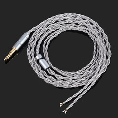 3.5/4.4 ミリメートルバランスヘッド 4 ストランドグレーシルバーメッキ銅シールドワイヤーコア hifi ヘッドフォン修理半完成ワイヤー