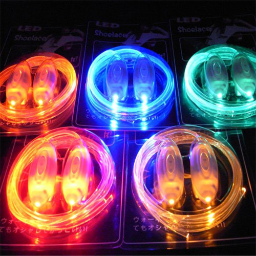 Wholesale LED Creative Light-Up Shoelaces Cycling Warning Fluorescent Shoelaces Flashing Cheer Prop