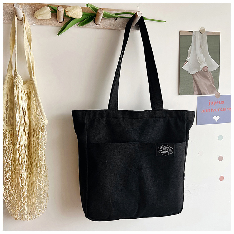 Title 20, Borsa a mano in tela stile preppy da donna, tin...