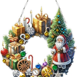 Cross-mirror new diamond painting acrylic material single-sided crystal diamond doorplate Christmas style factory outlet