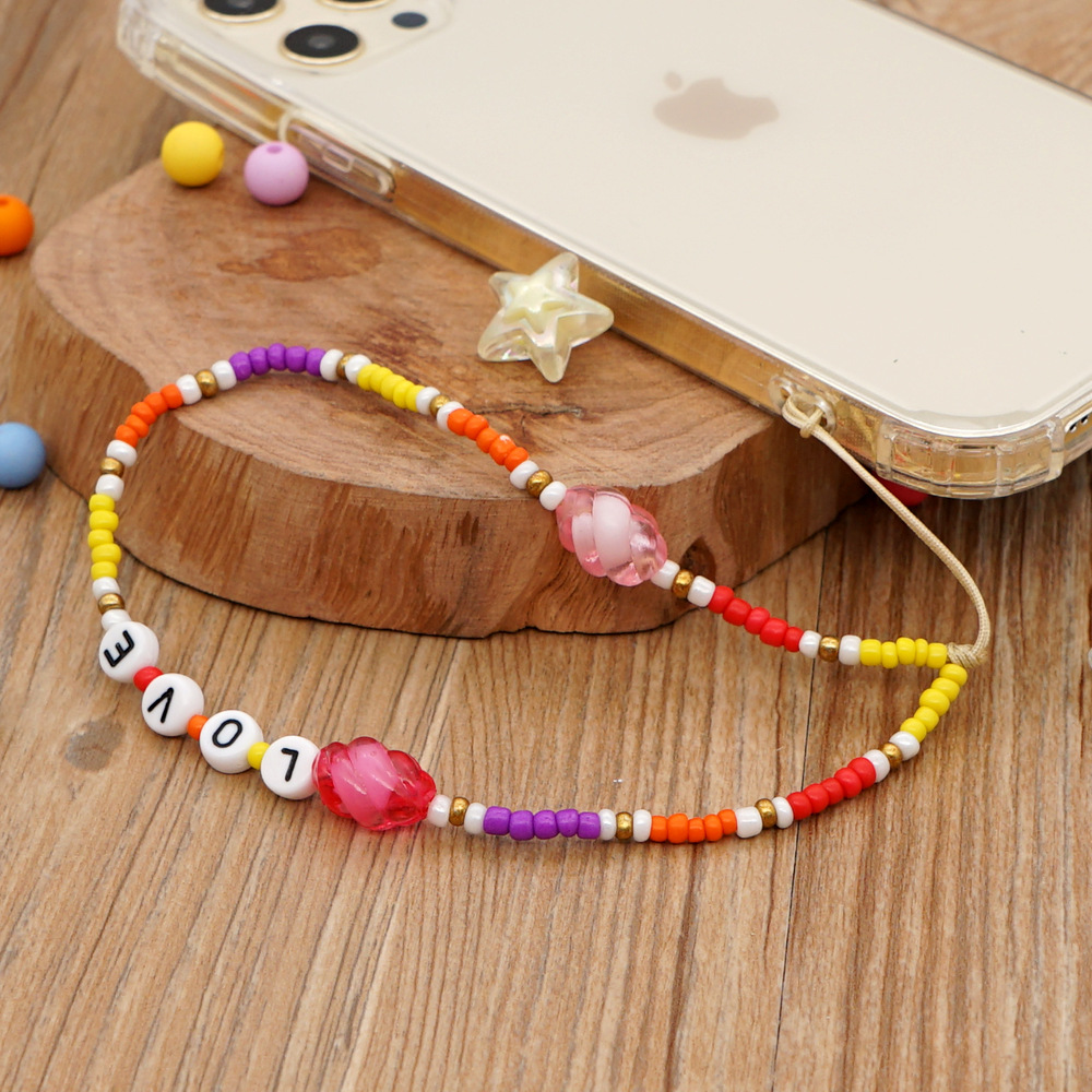 Ethnic Style Purple Acrylic Letter Beads Mobile Phone Chain display picture 10