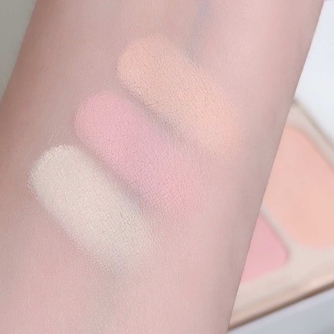 SWEETMINT Tricolor Blush Plate mate natural expansión tierna contracción color 3 - en - 1 blush plato de sombra de ojos