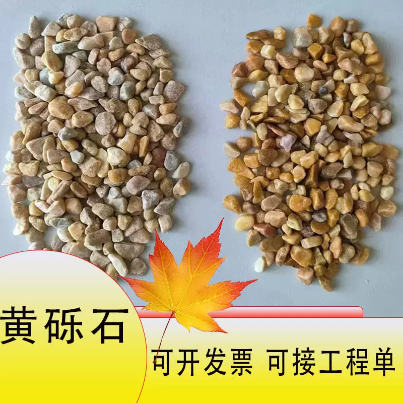 现货黄色砾石园林造景花园铺设鱼缸装饰黄色石子透水路面黄色卵石