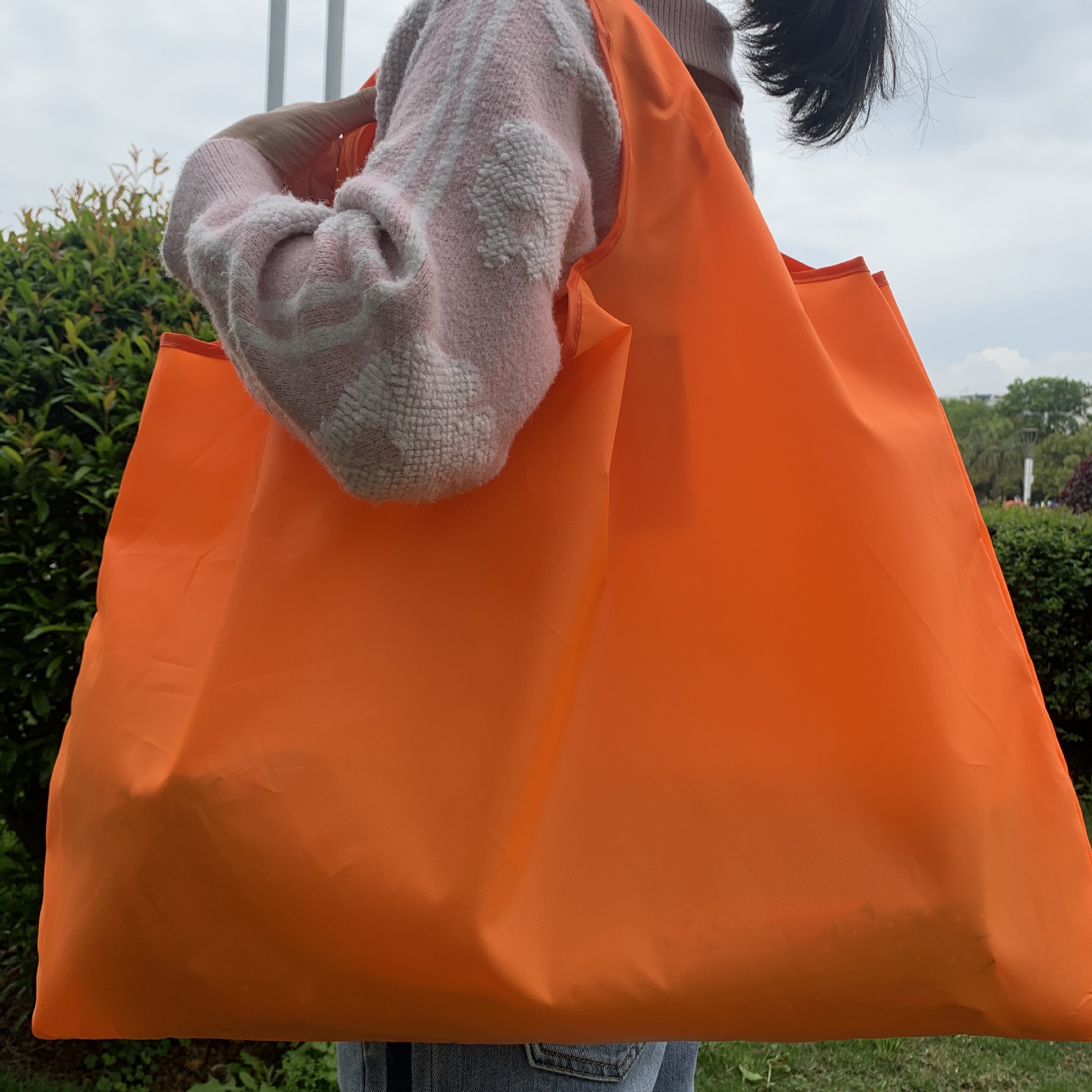 Bolsa de compras plegable de la protección del medio ambiente del paño de Oxford bolsa de almacenamiento portátil bolsa de supermercado grande bolsa de dibujos animados japonés