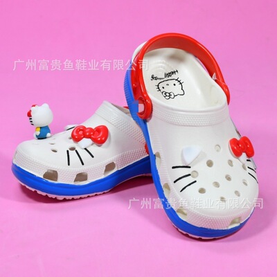 Мультяшные летние тапочки в стиле Crocs для мальчиков, нескользящие износостойкие босоножки, закрытый носок